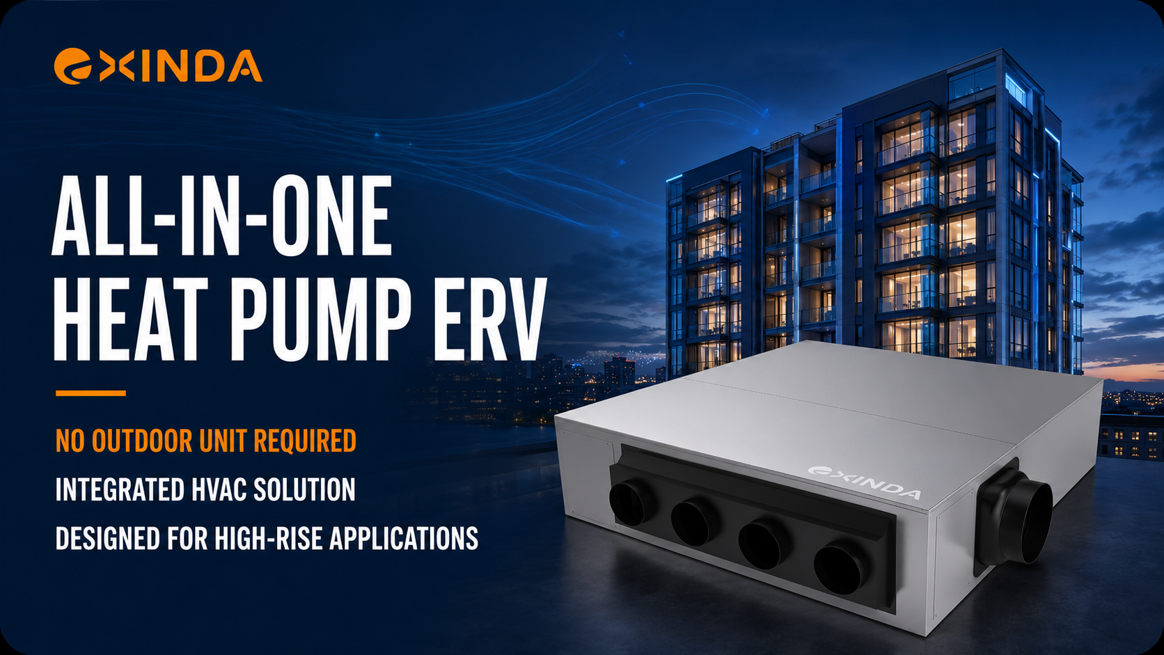 Apartment HVAC Without Outdoor Condenser | All in One Heat Pump ERV | Exinda