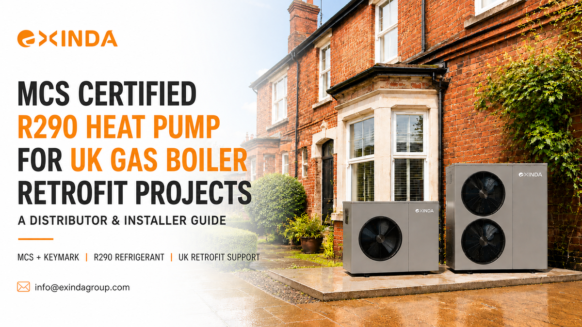 MCS Certified R290 Heat Pump for United Kingdom (UK) Gas Boiler Retrofit Projects|Exinda|Europe