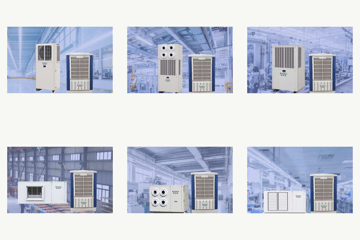 Six EXINDA industrial water-cooled packaged air conditioner families