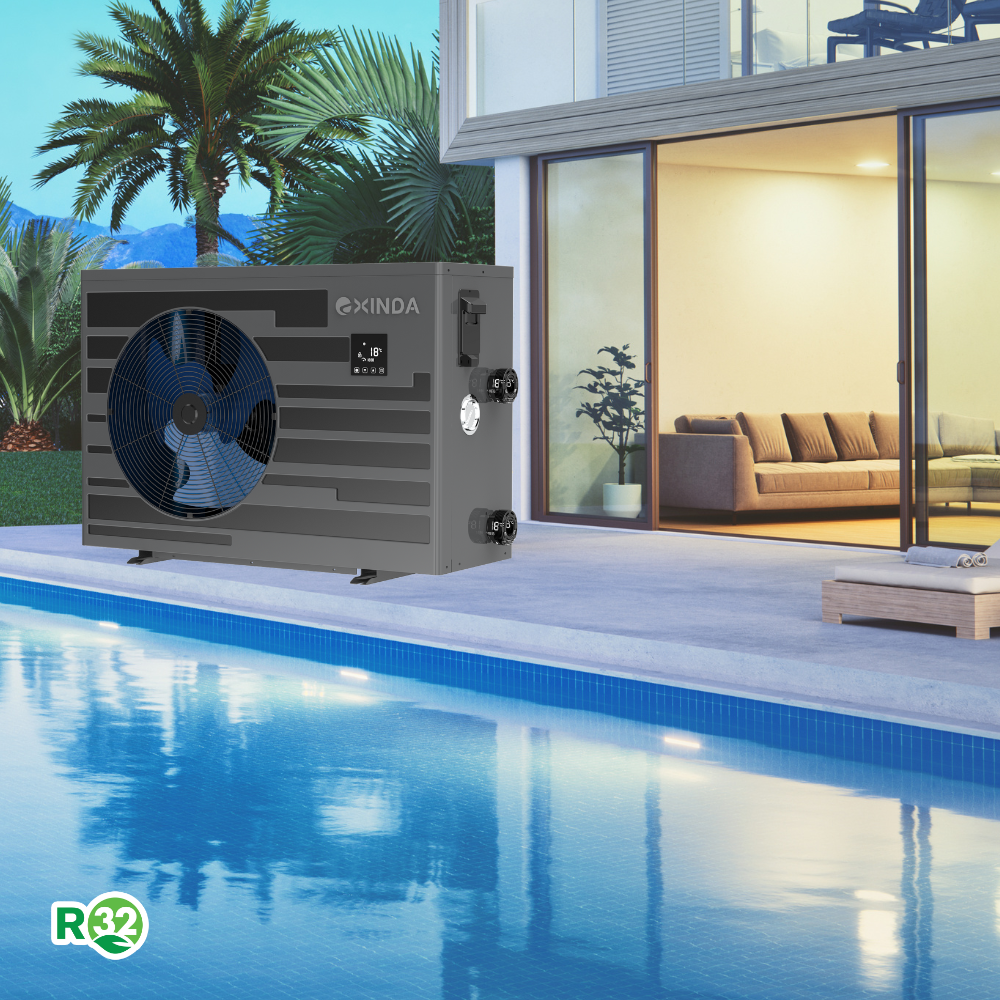Yoga pool and hot spa heat pump Luxury villa swimming pool  water warming up