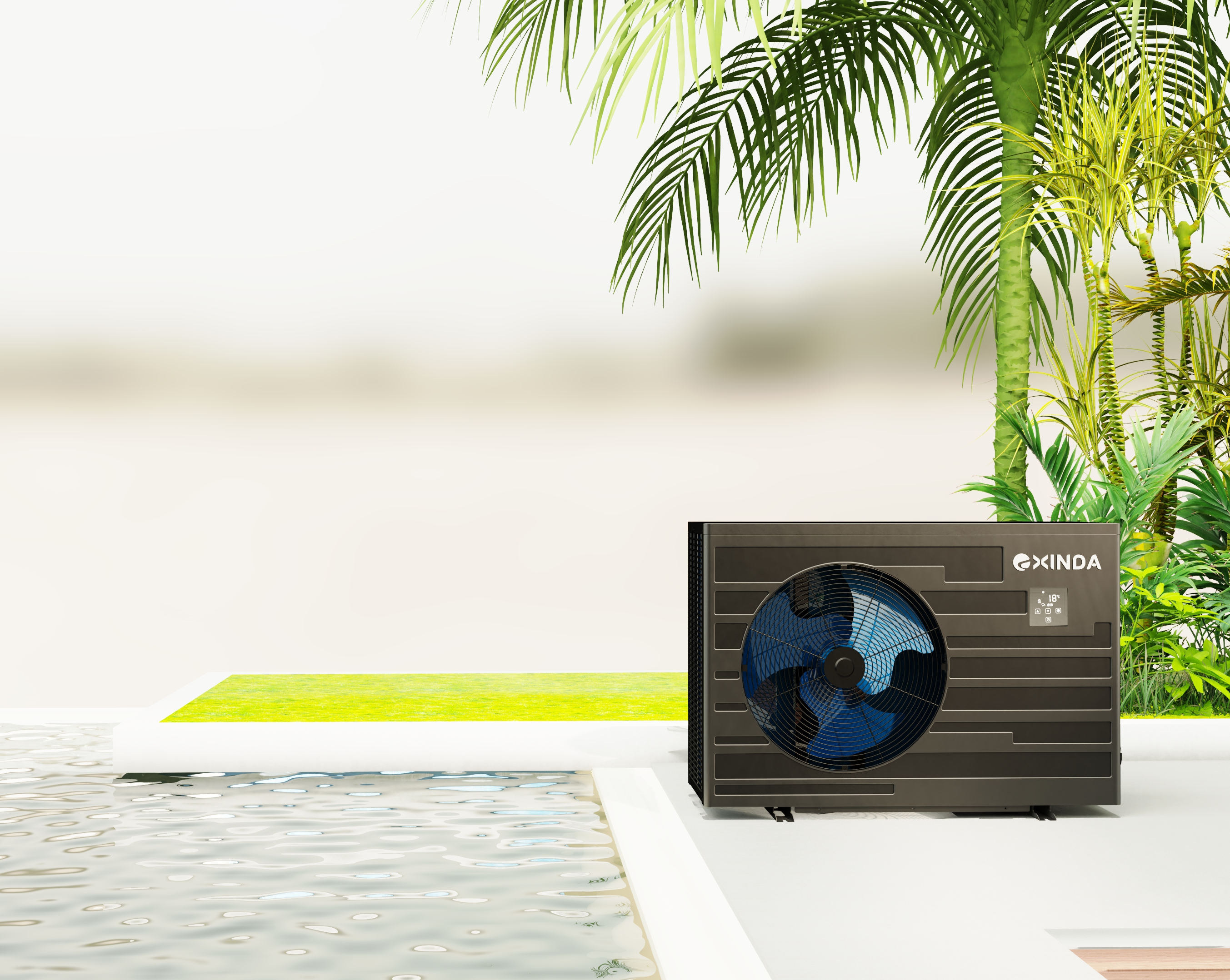 12KW-18KW Powerful Heating Heat Pump for Domestic Swimming Pools 220-240V~ /1Ph~50Hz