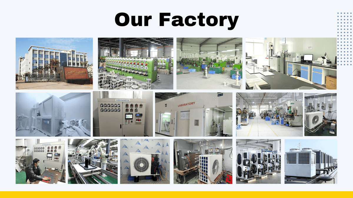 EXINDA heat pump factory in Heyuan, Guangdong: production lines, testing laboratory and assembly workshop