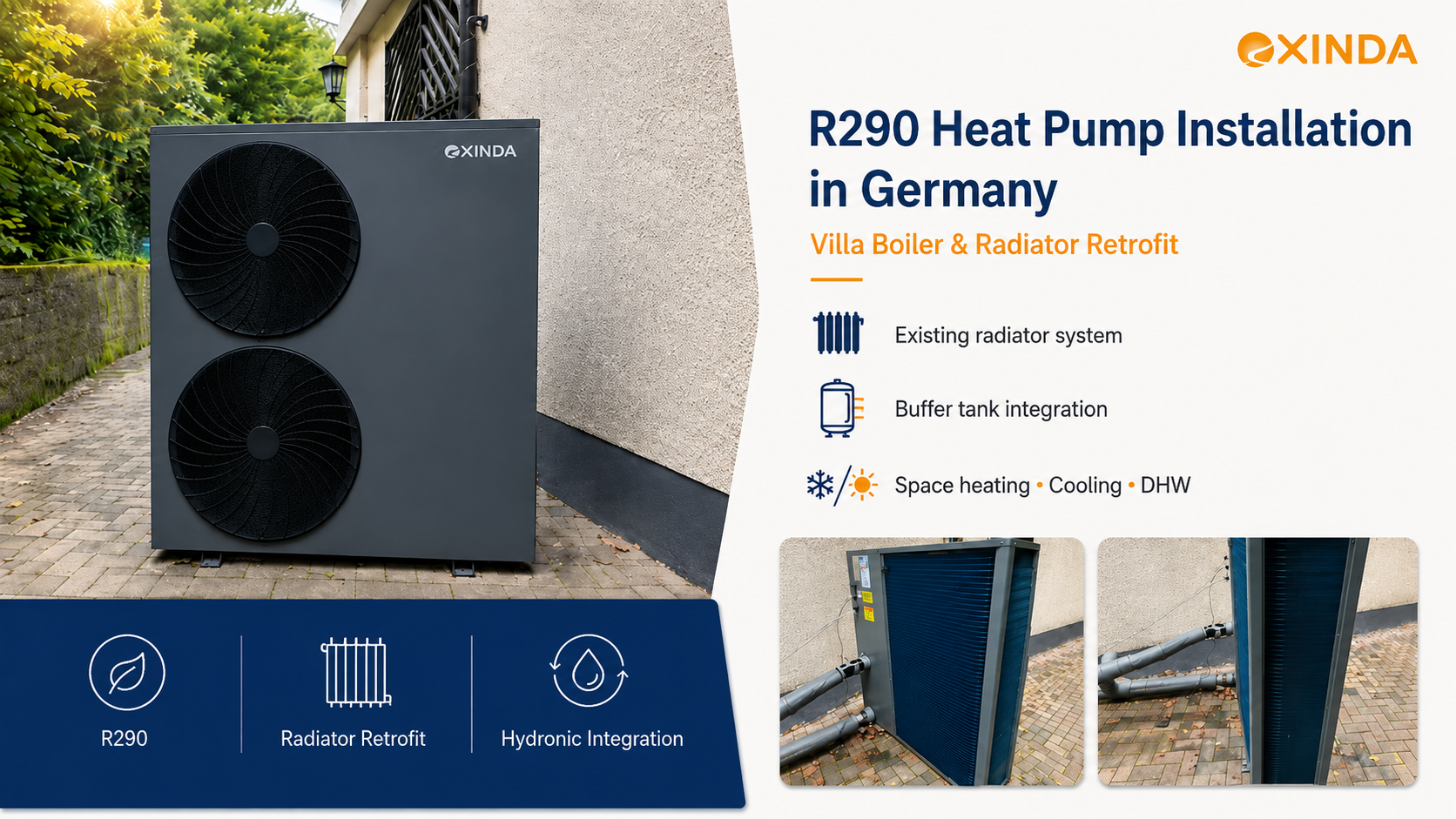 EXINDA R290 Heat Pump Installation in Germany