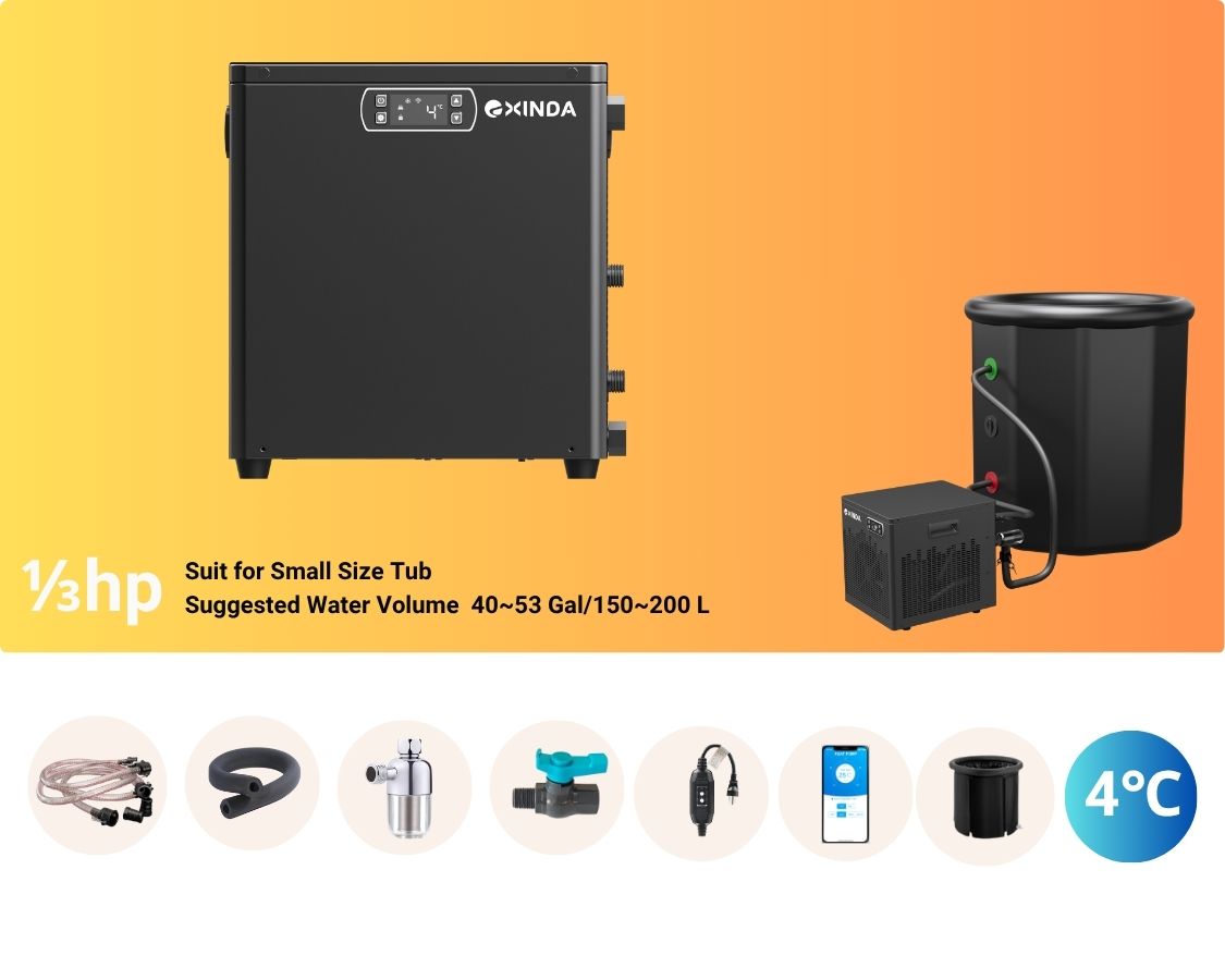 1/3 HP Cold Plunge Water Chiller – Portable Recovery Chiller for Ice Bath,Cold Therapy